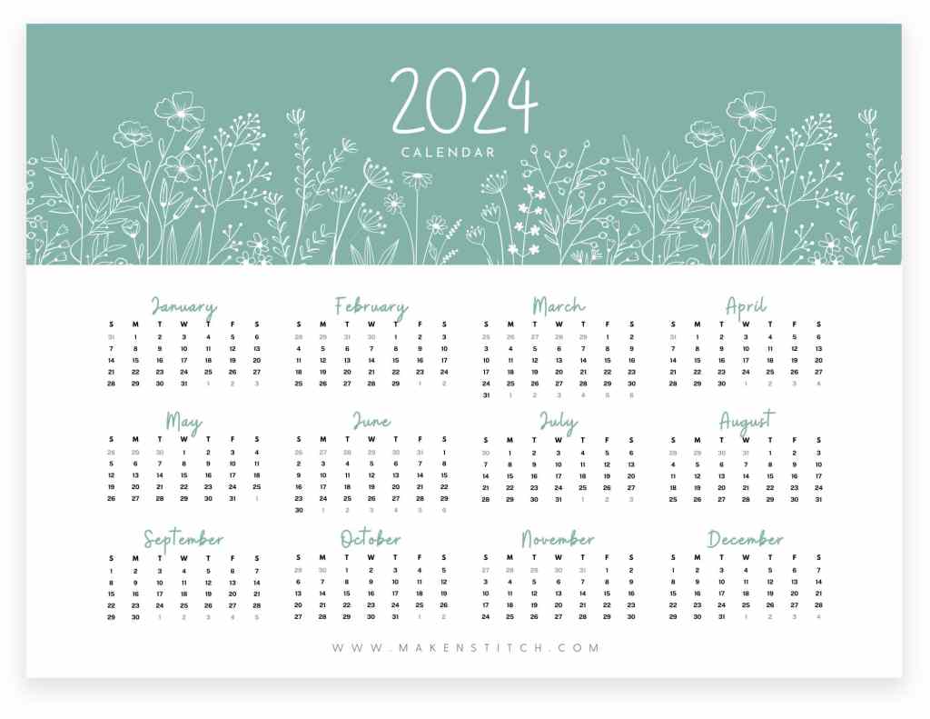 Simple calendar landscape